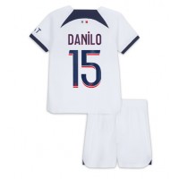 Paris Saint-Germain Danilo Pereira #15 Vonkajší Detský futbalový dres 2023-24 Krátky Rukáv (+ trenírky)
